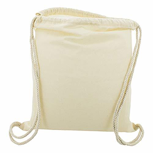Social 10 x Bolsa Mochila Algodón Natural Con Cordones Tamaño 39 x 35