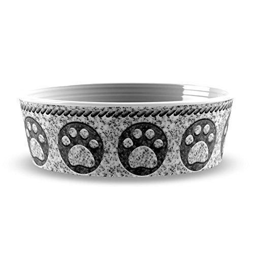 Mojo pet accessories Granite Paw Print - Cuenco Grande para Mascotas