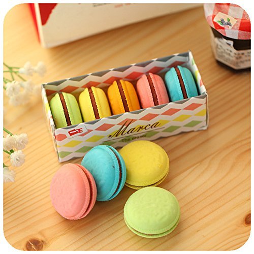 Product 30 unids/lote Lindo pastel de goma earer Macaron borradores para niños borracha