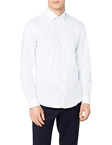 Calvin Klein Bari SLIM FIT FTC-Camisa Hombre, Blanco