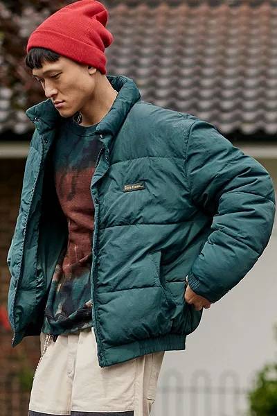 Fashion Iets Frans... Green nylon puffer jacket