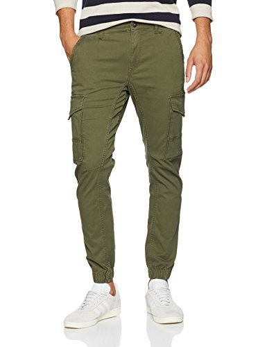 Moda JACK & JONES Jjipaul Jjflake AKM 542 Olive Night Noos Pantalones, Verde,