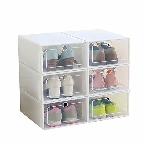 Lugar Gizayen 6 Pcs Transparent Shoe Box Flip Design Plastic Storage Case Organizer