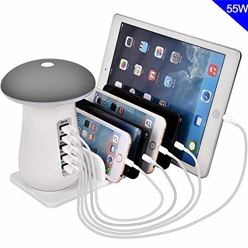 Social Charging Station 5 Port Cell Phone USB Hub Charger Dock Station Organizer