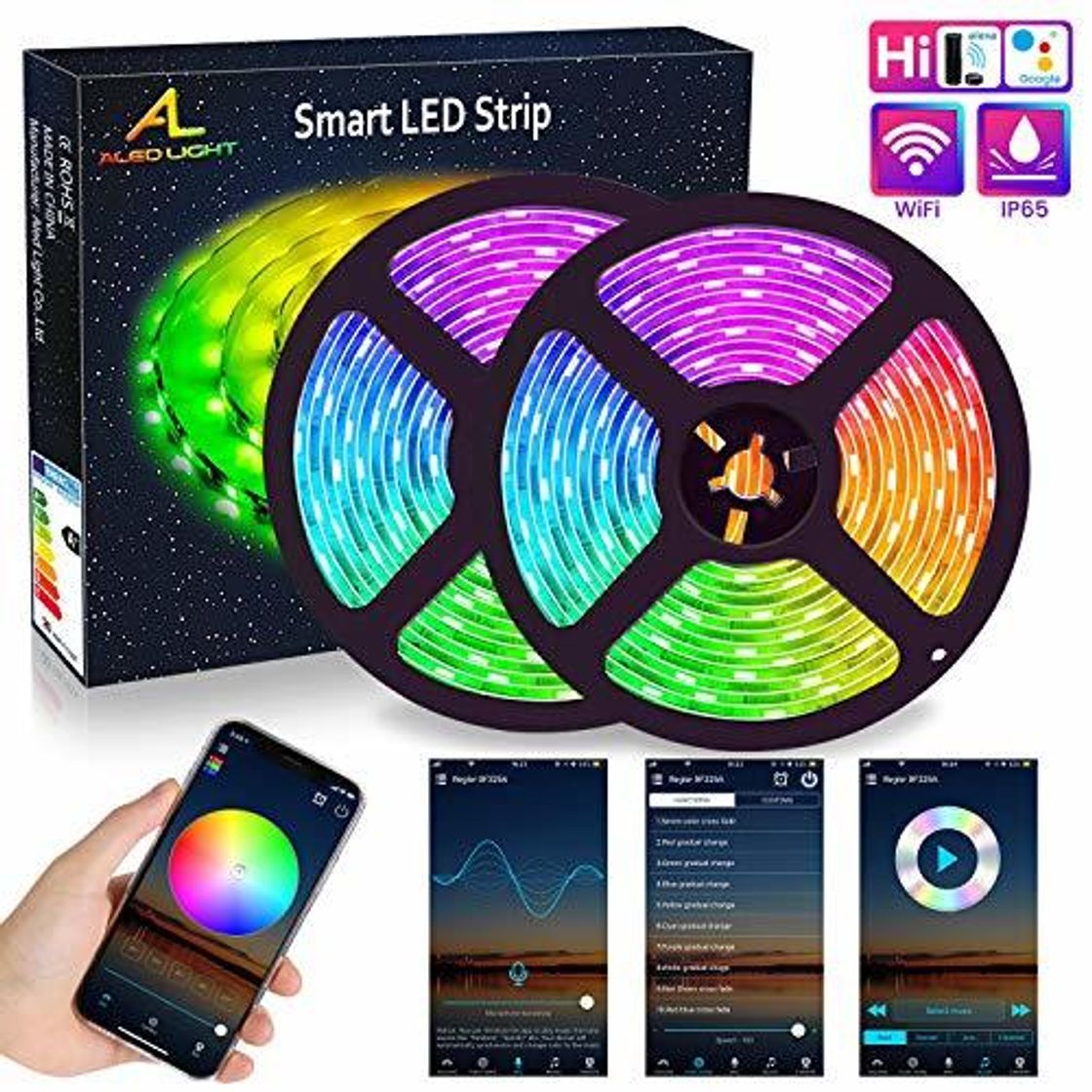 Elemento de la categoría hogar Luz de Tira LED WiFi, ALED LIGHT 5050 RGB 10 metros