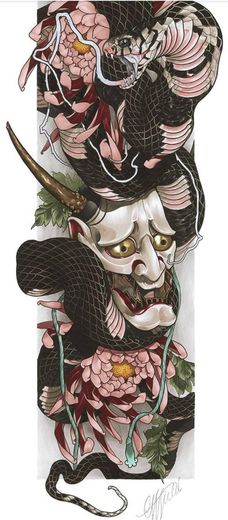 Hannya & Snake tattoo