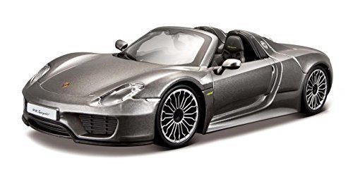 Bburago Coche Metal Porsche 918 Spyder, Color Gris