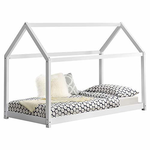 Home [en.casa]®] Cama para niños de Madera Pino 206x98x142cm Cama Infantil Forma de