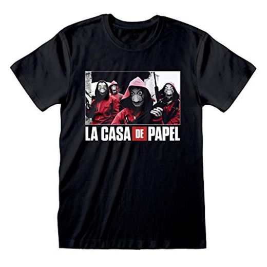 La Casa De Papel Money Heist Group Photo Novio Ajuste De La Camiseta De Las Mujeres Negro S