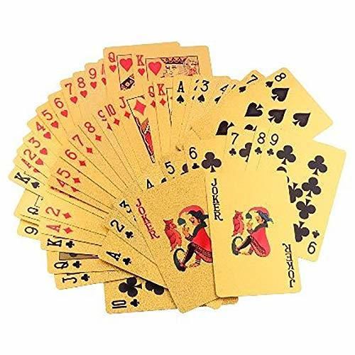 Forepina Lujo 24K Hoja de Oro Poker Naipes Cubierta Carta de Baralho