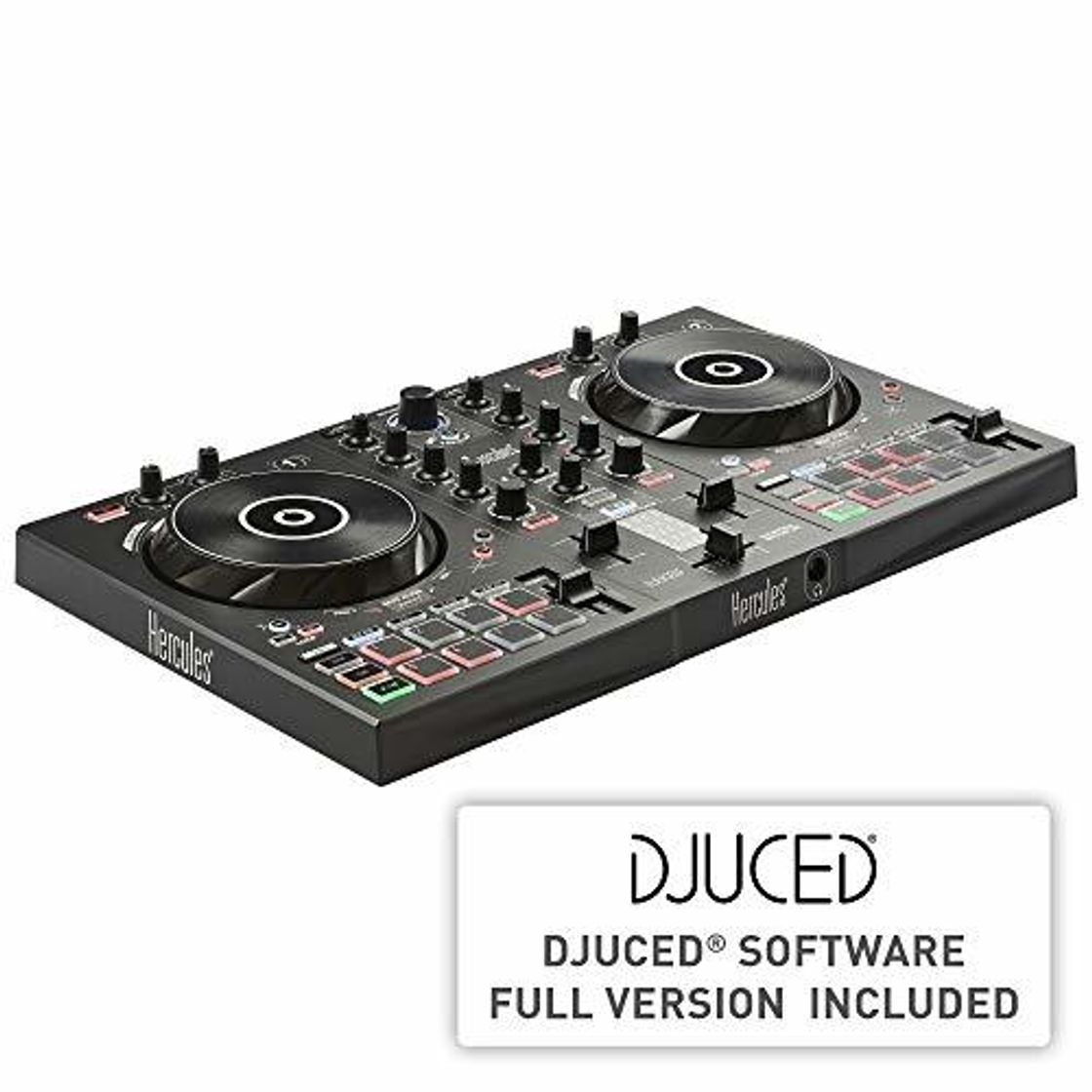 Social Hercules DJControl Inpulse 300 - Controlador DJ USB - 2 Pistas con 16 Pads y Tarjeta de