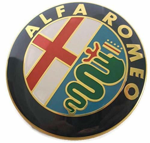 2 Emblemas escudo Alfa Romeo oro logotipo 74 mm capó delantero trasero