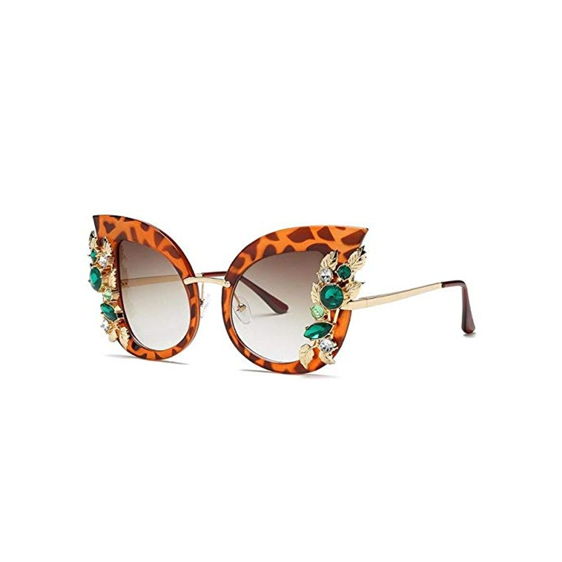 Producto RJGOPL Gafas de sol 1pc vintage tons óculos de sol oversized mulheres marca luxo metal strass decoração gato olhos óculos de sol nova chegada  Leopard