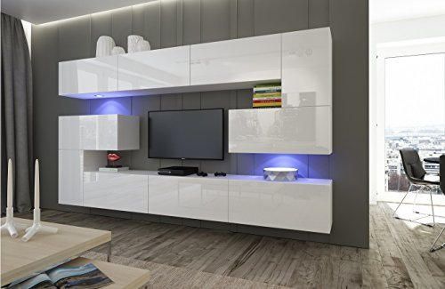 HomeDirectLTD Moderno Conjunto de Muebles para salón Albania Blanco
