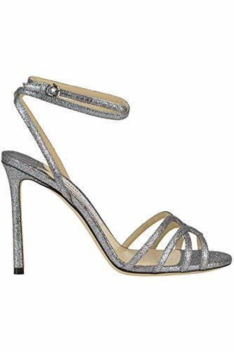 Jimmy Choo Mimi Glittered Sandals Woman Silver 38.5 IT