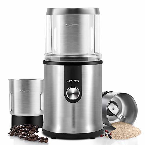 Social KYG Molinillo de café eléctrico para uso seco/ húmedo con 2 vasos
