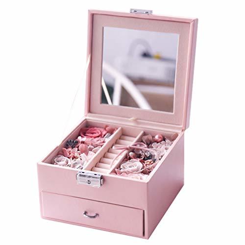 Place TENDYCOCO Joyero Preservado Flor Organizador de Joyas Estuche Cosmético Regalo de San