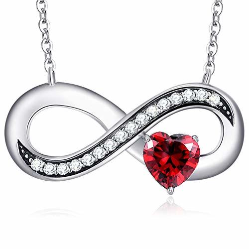 Lugar MEGA CREATIVE JEWELRY Collar Infinito para Mujer Plata 925 con Cristales Swarovski