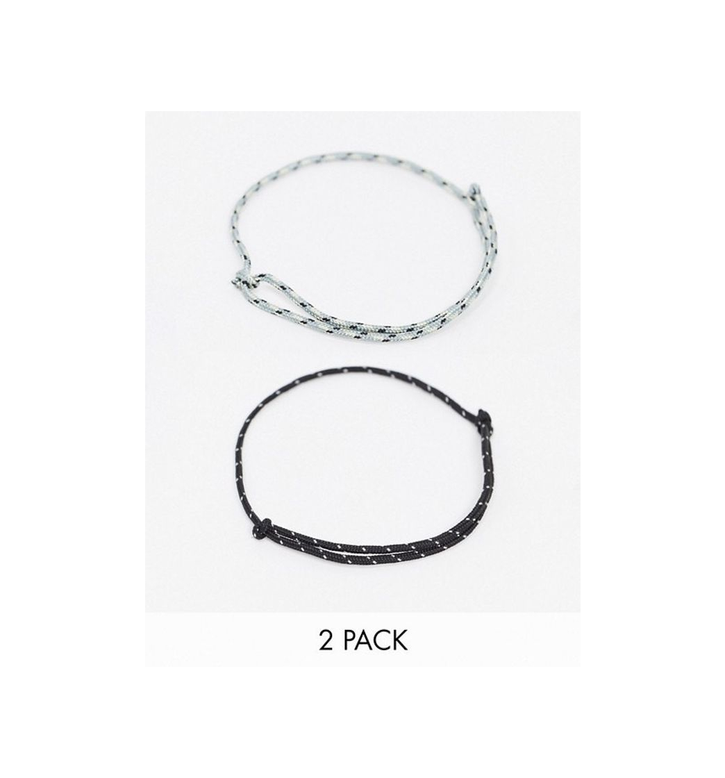 Moda Cord anklet pack in black and grey