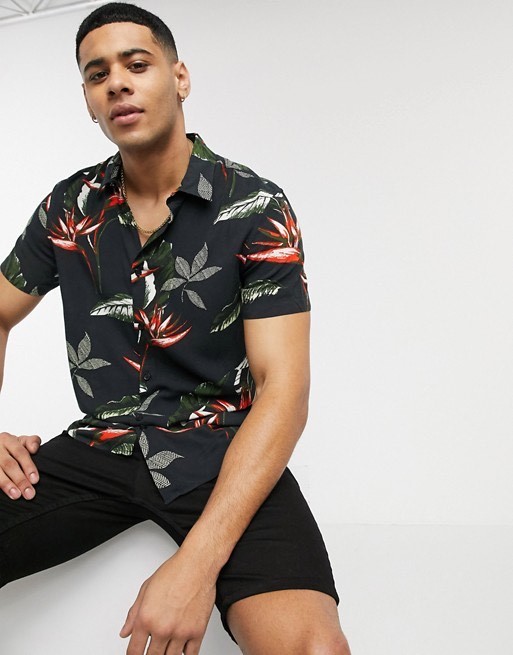 Moda Tropical shirt in black