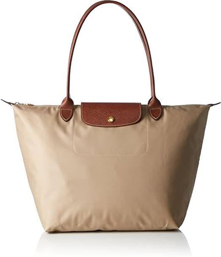 Longchamp - Bolsa de Sintético Mujer, color Beige, talla 19x30x31 cm