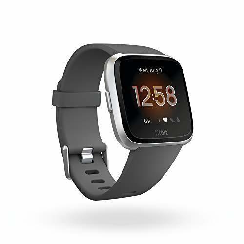 Social Fitbit Versa Lite - Reloj Deportivo inteligente Smartwatch, Adultos Unisex, Gris/Oscuro,Gris