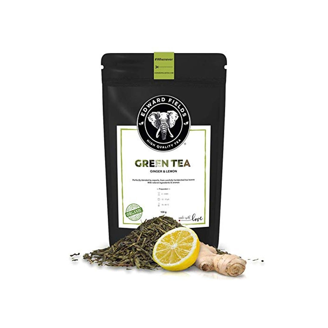 Products Edward Fields - Té Verde orgánico de alta calidad con Jengibre y