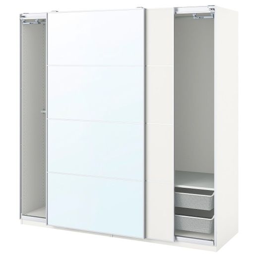 PAX / MEHAMN/AULI Combinación armario - blanco, espejo - IKEA