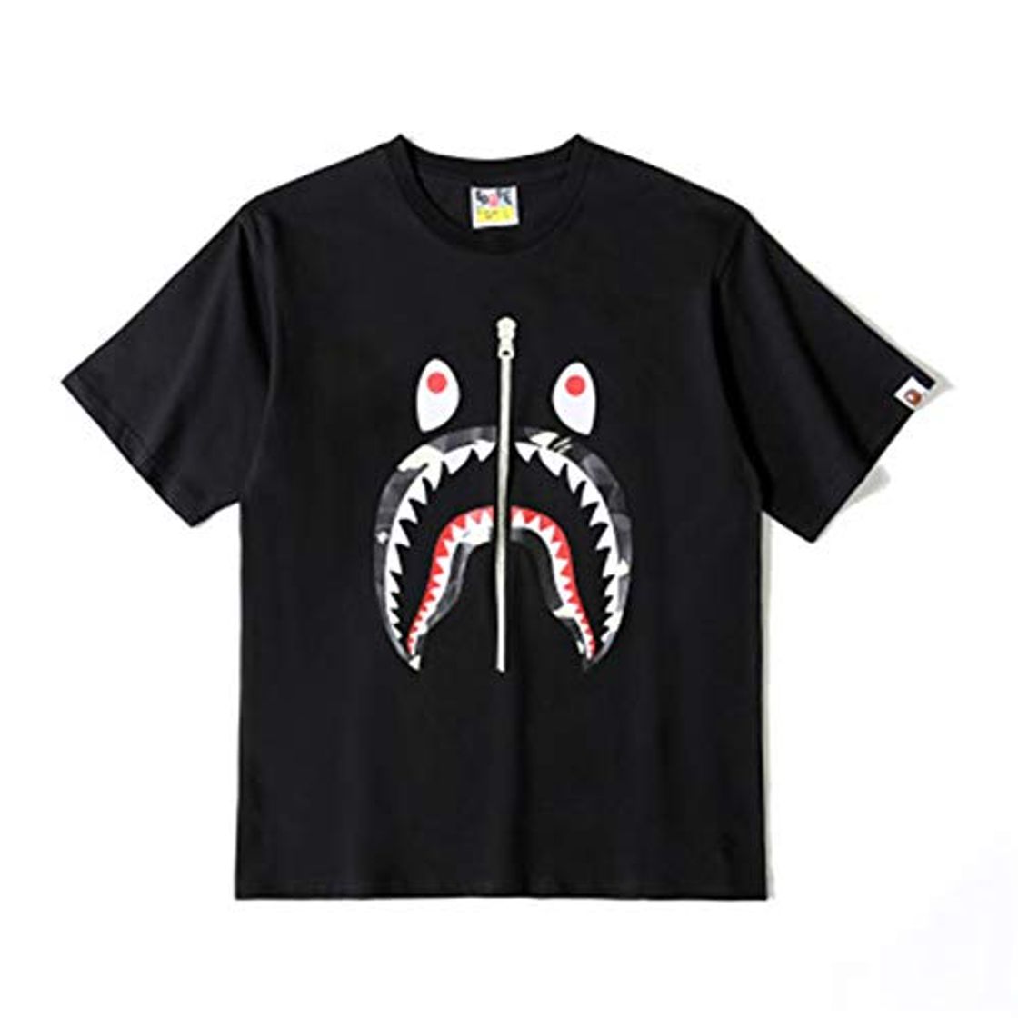 Producto Casual Reflective Cartoon Tiger tee Shirt Camouflage Cotto Skull T Shirt Printed Shark Mouth Men Women Couples