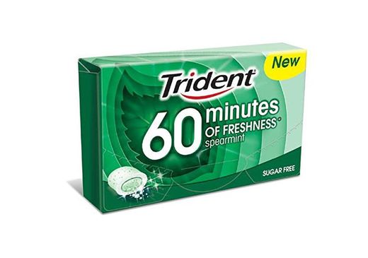 Trident 60 Minutos Chicles Masticables Hierbabuena - Pack de 16 unidades de