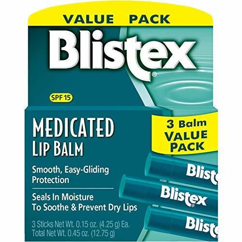 Blistex, Medicated Lip Balm, Lip Protectant/Sunscreen, SPF 15, 3 Balm Value Pack,