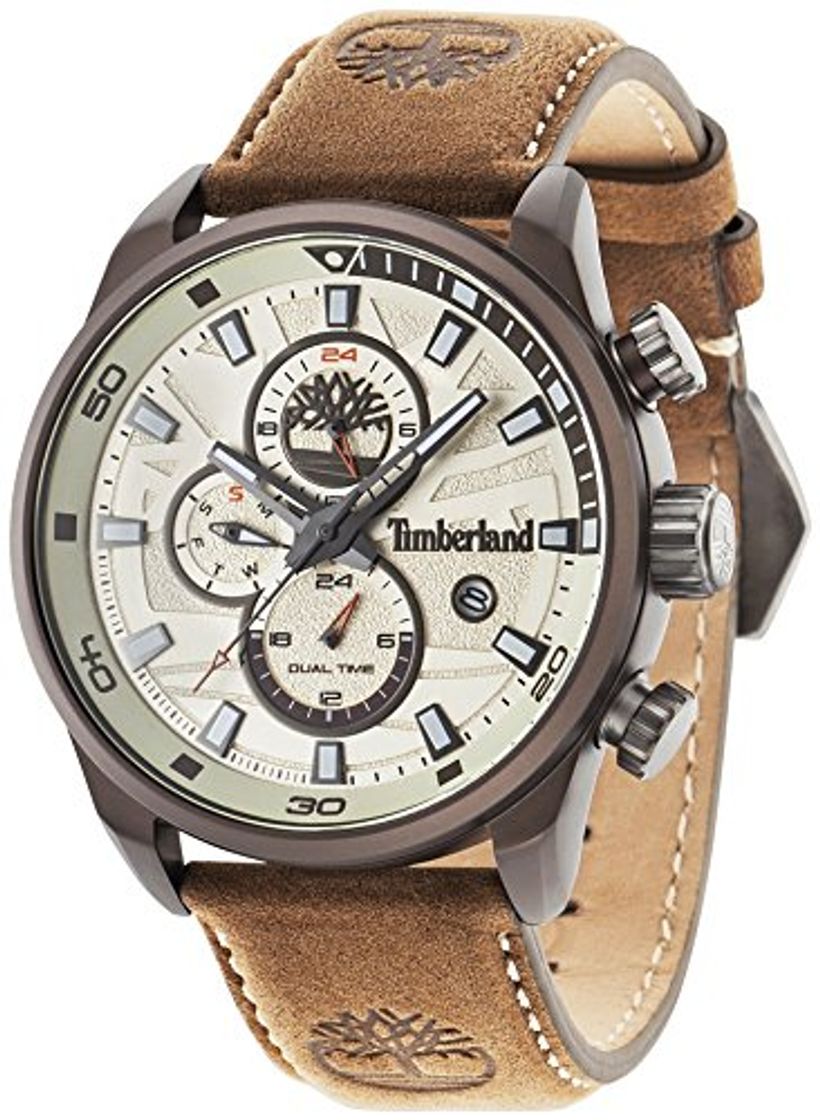 Fashion Timberland Henniker II - Reloj de hombre de cuarzo beige con esfera analógica pantalla