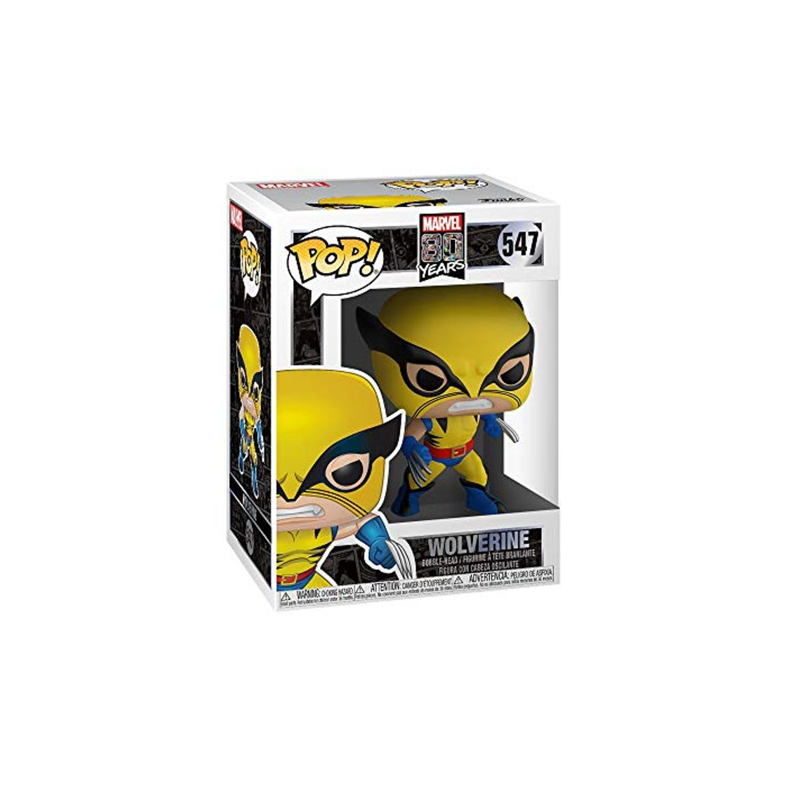 Social Funko Pop Bobble Marvel: 80th-First Appearance Wolverine Figura Coleccionable, Multicolor