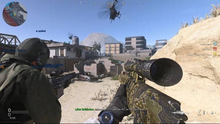 Jogando de snipe HDR de Ouro 