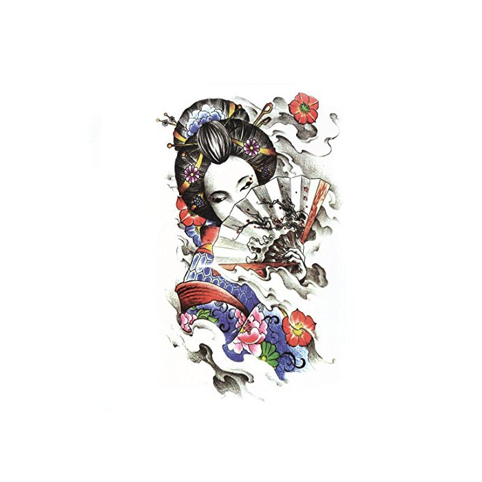 Social Papel Decoração Padrão DealMux Geisha Art corpo removível adesivo Decal tatuagem temporária