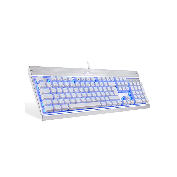 Electronic EagleTec KG011-UK Teclado, USB, Teclado mecánico ergonómico, Aluminio Industrial, 105 Teclas, Iluminado,