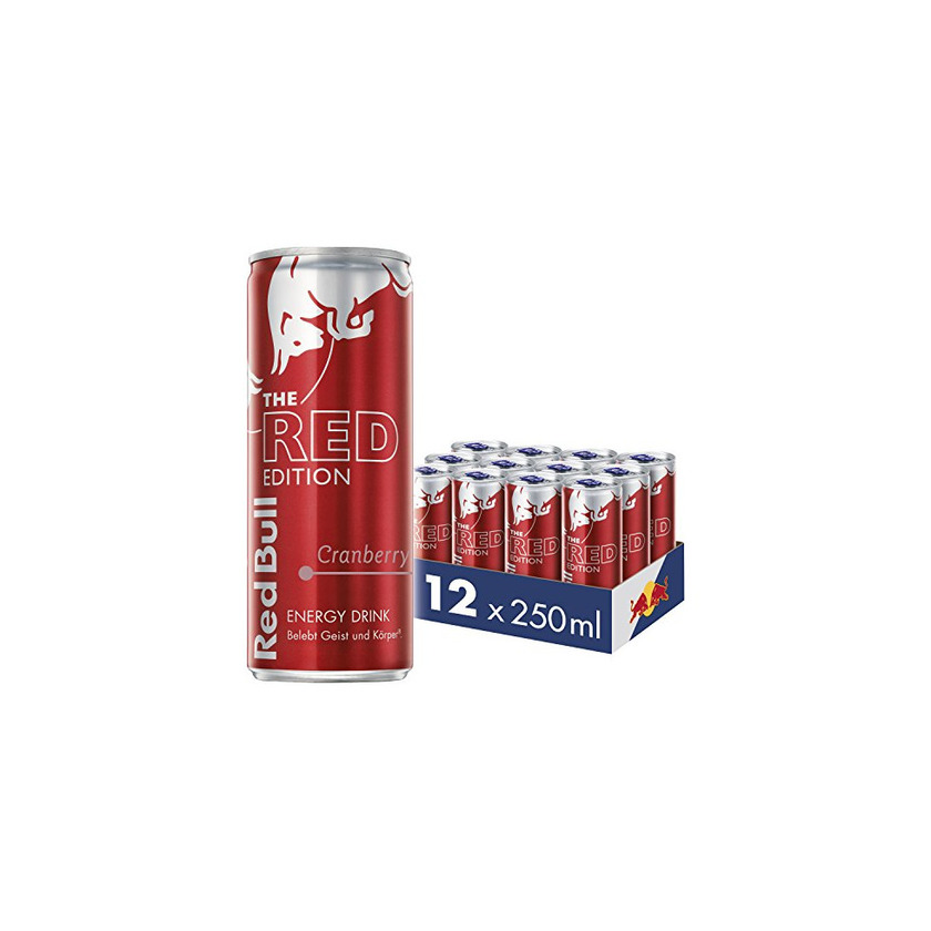 Social Red Bull Energy Drink Red Edition con Cranberry sabor, 12 unidades, desechables