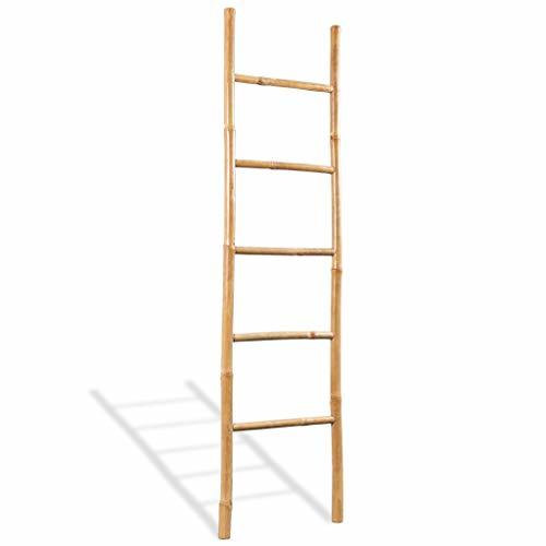 Product vidaXL Escalera para Toallas 5 Peldaños Bambú 150 cm Estante Soporte Perchero