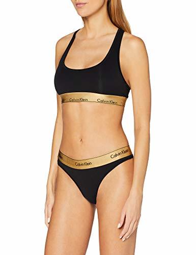 Moda Calvin Klein Bralette Set Sujetador con Aros, Negro