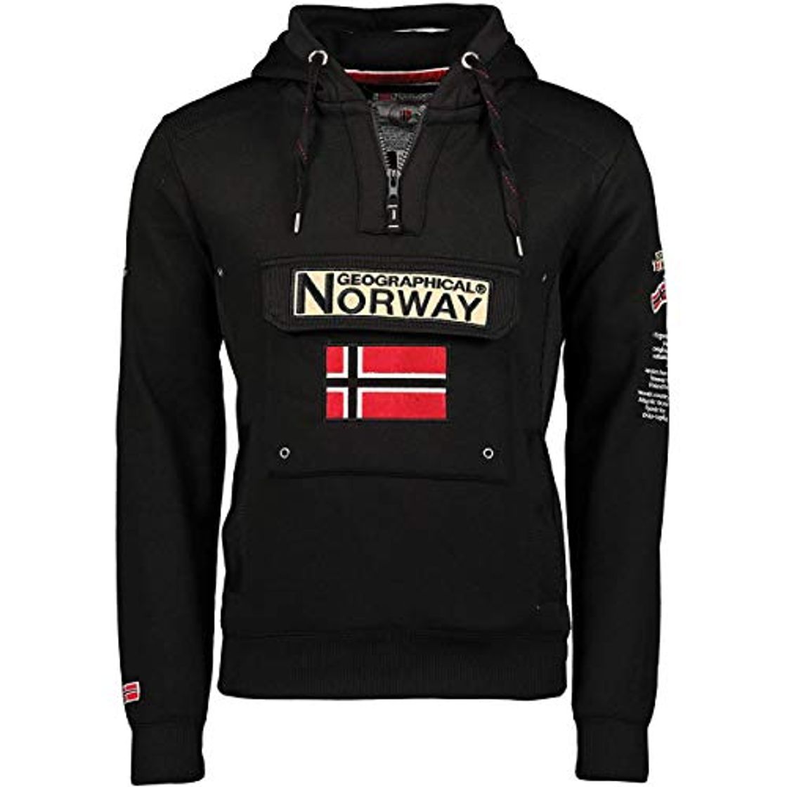 Social Geographical Norway GYMCLASS Men - Sudadera Capucha Bolsillos Hombre - Chaqueta Casual