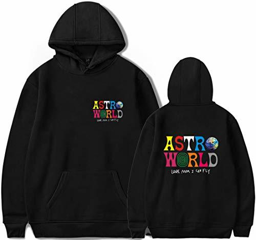 Social PANOZON Sudadera Hombre Impresión de Travis Scott Astroworld Pull-Over Chaqueta con Capucha