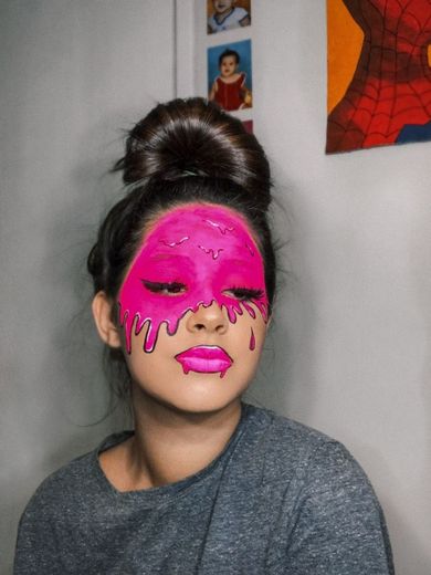 Pink artistic makeup