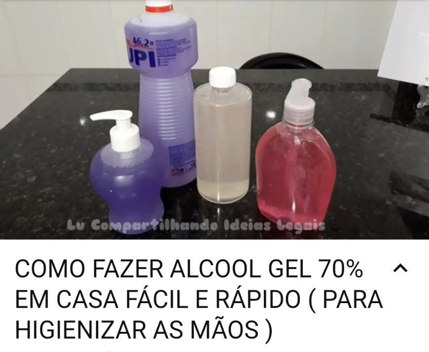 Producto Álcool gel feito em casa