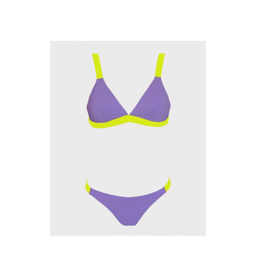 Producto Bikini triángulo lila y flúor 