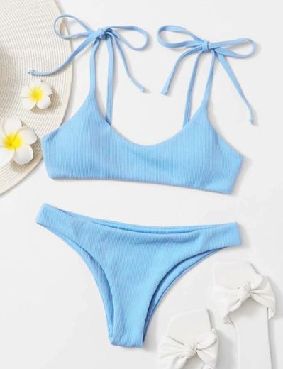 Sets de bikini lazada liso bebé azul 
