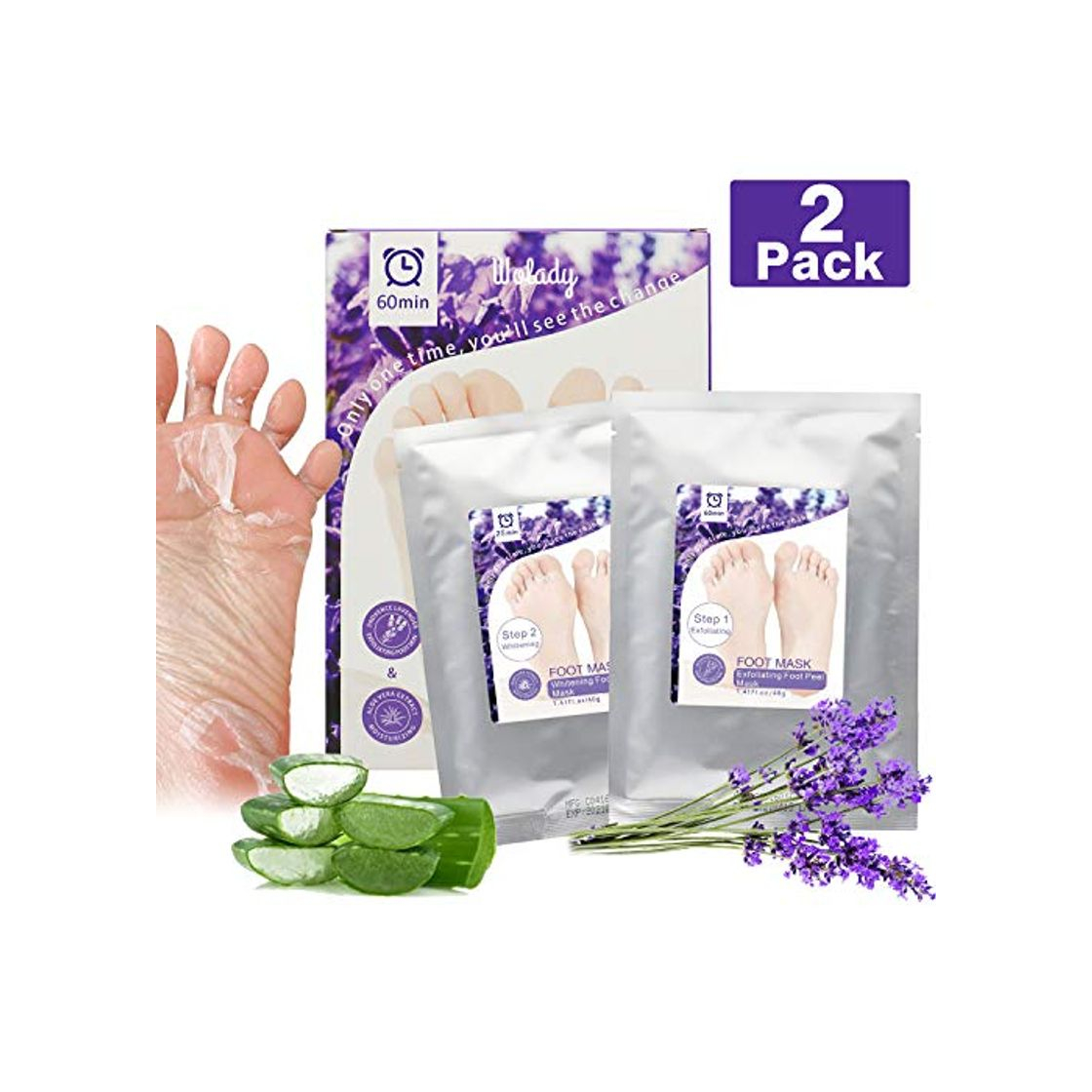 Producto Mascarilla Pies Exfoliante Máscara Wolady 2pcs Exfoliantes Calcetines Exfoliante Pies Máscara Pies