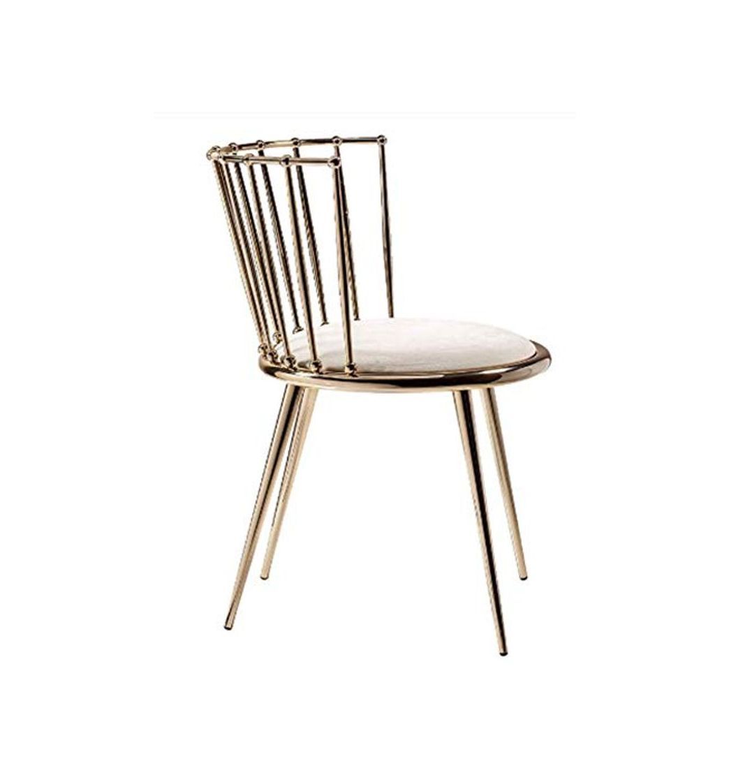 Products fbg Fashion Nordic Gold Iron Chair Modern Design Dressing Table Chairs Metal Steel Chair Makeup Stool Multicolor Mat