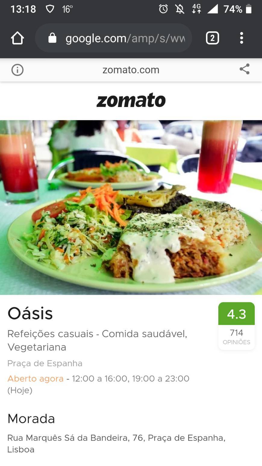 Restaurantes Oasis, Vegetariano