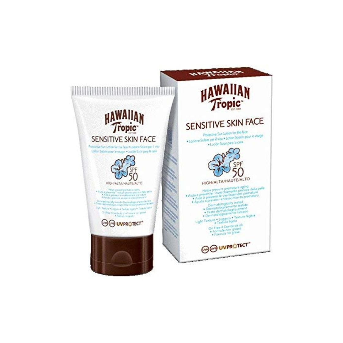 Social Hawaiian Tropic Sensitive Skin Face - Loción Solar Protectora para el Rostro