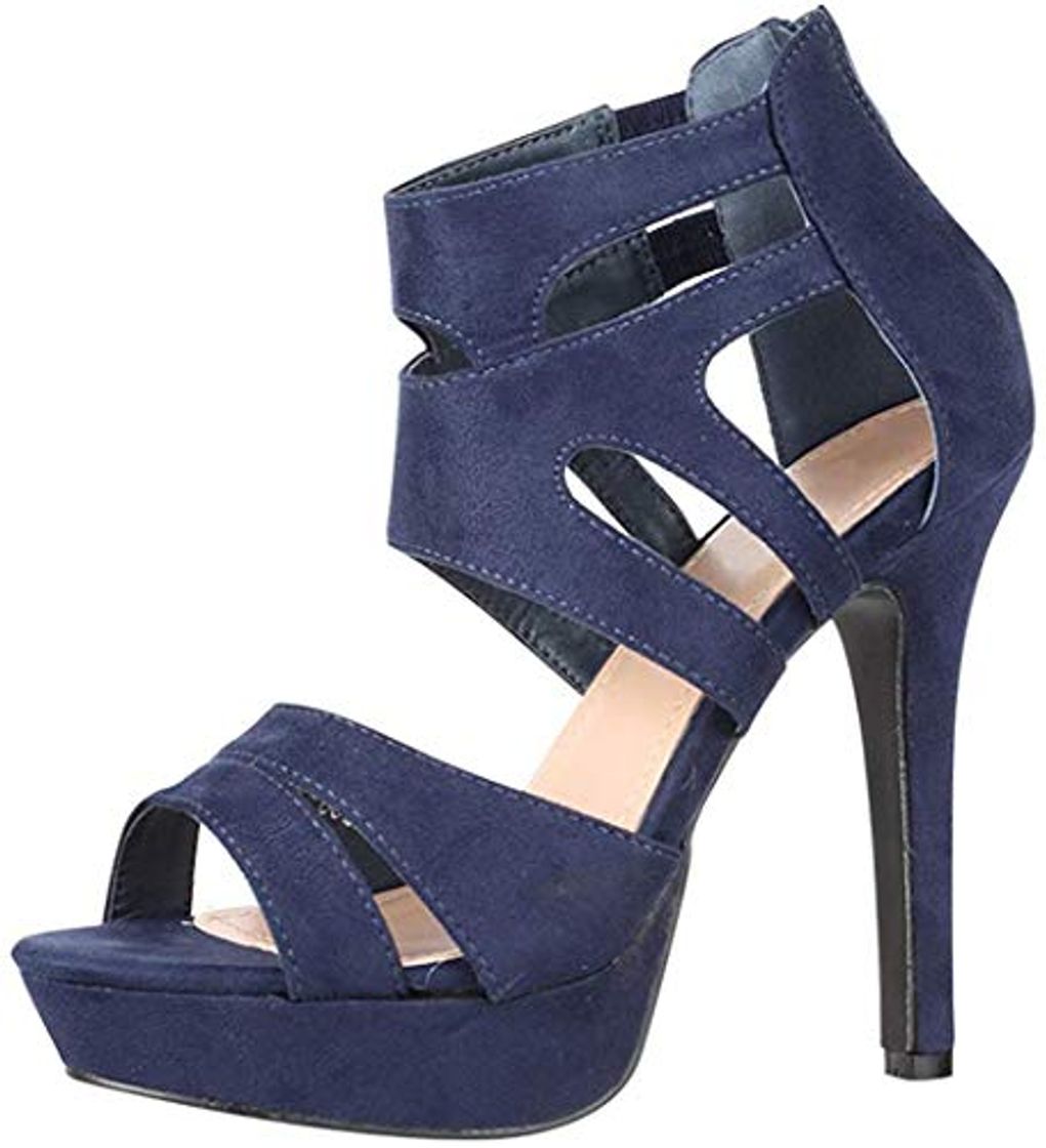 Product Elara Zapato de Tacón Alto Abierto Stilettos Chunkyrayan LL85 Navy-36